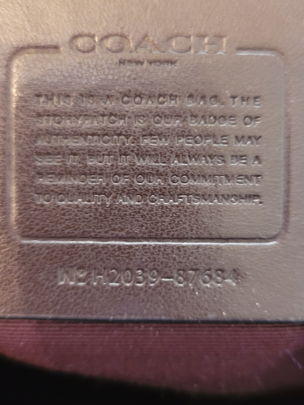 Coach Saffiano Metallic Deep Wine Textured Leather Zip Tote - Picture 5 of 8